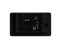 Rear of the RDM-7 digital dashboard showing its honeycomb-vented aluminium case